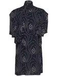 Платье мини с абстрактным принтом Prada, синий - фото
