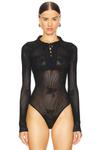 Боди с кружевным воротником-ажуром Fleur Du Mal, черный - фото 2