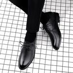 Мужские чёрные туфли DILIKAN, клетчатая кожа - фото 9