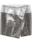 Юбка мини со стразами Nuè, серебяный - фото