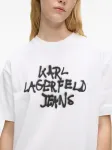 Платье с круглым вырезом и граффити-принтом Karl Lagerfeld Jeans, белый - фото 4