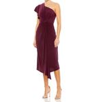 Вечернее платье с одним плечом в сливовом цвете Mac Duggal - фото