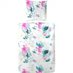 Постельное белье Primera «Фольклор» в акварельном исполнении, белый/зеленый/розовый - фото