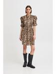 Платье IXNINA, стандартного кроя, с леопардовым принтом. ICHI - фото