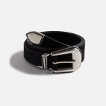 Ремень Anderson's Narrowing Detail Western Nubuck Leather Belt, черный - фото
