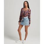 Топ Superdry Vintage Tie Front, коричневый - фото 4