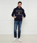 Толстовка мужская Gant с капюшоном и логотипом, синий - фото 2