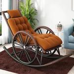 Кресло-качалка Kuchen с мягким матрасом и плетеными элементами "Колесо" - фото 3