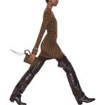 Футболка с длинными рукавами и монограммой FENDI, коричневая - фото 7