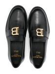 Balmain Kids лоферы с пряжкой-логотипом, черный - фото 3