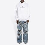 Женская толстовка с капюшоном BB Pixel Medium Fit Balenciaga, белый - фото 6