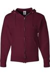 Толстовка с капюшоном JERZEES NuBlend на молнии, бордовый - фото