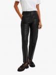 Брюки Marie Mid Waist из кожи Selected, Black - фото 3