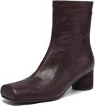 Женские ботильоны XU RI Haapy Bird ретро и комфорт сзади на молнии, с квадратным носком, средней высоты, из натуральной кожи с массивными каблуками, нос свиньи, сочетаются с любой одеждой XU RI Happy Bird, Coffee - фото