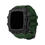 HUALIMEI Часы Protective Case Apple Silicone Case Material S9/s8/s7/s6, Black shell + green belt - фото