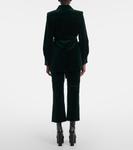 Бархатная куртка Saharienne из хлопка Saint Laurent, Emeraude - фото 3