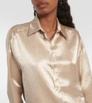 Атласная рубашка bacio Max Mara, белый - фото 4