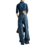 Джинсы Wide Leg с лого-нашивкой PRADA, синий - фото 5