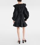 Мини-платье из фая с оборками и бантом Patou, черный - фото 3