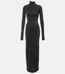 Ламе водолазка макси-платье SIR, Black Silver - фото