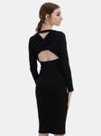 Платье миди с длинными рукавами Mymo, черный - фото 3