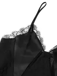 Топ Lace-trimmed satin camisole VERSACE, черный - фото 3