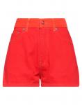Джинсовые шорты Ganni, красный - фото