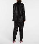 Однобортный кожаный блейзер MAGDA BUTRYM, черный - фото 3