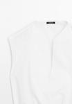Блуза Massimo Dutti GARMENT WITH ELASTICATED DETAIL, White - фото 8