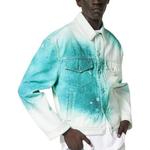 Мужская джинсовая куртка Louis Vuitton, белый/зеленый - фото 4