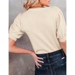 Женский легкий вязаный топ с V-образным вырезом и коротким рукавом Maxxis Merch, Orange - фото 4