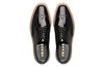 Кроссовки brogue trim microsole brushed leather shoes 'black' Prada, черный - фото 3