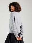 Тонкий вязаный свитер OBJECT Sweater OBJFLORA, серый - фото 4