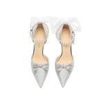 Ainer-cat Ainer cat Slim Heel High Heels 8cm Women's Silver - фото 12