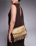 Сумка-клатч True Decadence с кисточками, золотая - фото