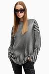 Футболка Allsaints Rita Stripe All Saints, черный - фото