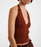 Вязаный топ-бюстье из шерсти Shushu/Tong, Brown - фото 4