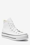 Высокие кожаные кроссовки Chuck Taylor на платформе Lift Converse, белый - фото 3