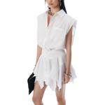 Мини-платье-рубашка с короткими рукавами Alexander Wang, белый - фото 5