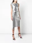 Платье миди с драпировкой Rabanne, серебяный - фото 3