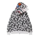 Худи BAPE ABC Camo Double Shark Full Zip 'Grey', серый - фото 3
