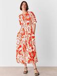 Платье миди Petite Bloom с цветочным принтом Whistles, Red/Multi - фото