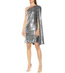 Мини-платье на одно плечо с пайетками Stella McCartney, серебряный - фото 2