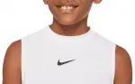 Футболка без рукавов Nike для мальчиков Pro Dri-FIT, белый/черный - фото 3