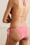 GOOD AMERICAN плавки бикини с эффектом металлик Sparkle Tiny Ties, розовый - фото