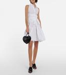 Мини-платье из хлопкового поплина ALAÏA, белый - фото 2