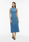 Джинсовое платье миди Vila, Medium Blue Denim - фото 2