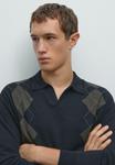 Топ Massimo Dutti ARGYLE LONG SLEEVE, Dark Blue - фото 4
