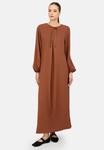 Платье макси MODEST - Jersey dress Modanisa, коричневый - фото