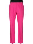 MSGM брюки с контрастным поясом, розовый - фото
